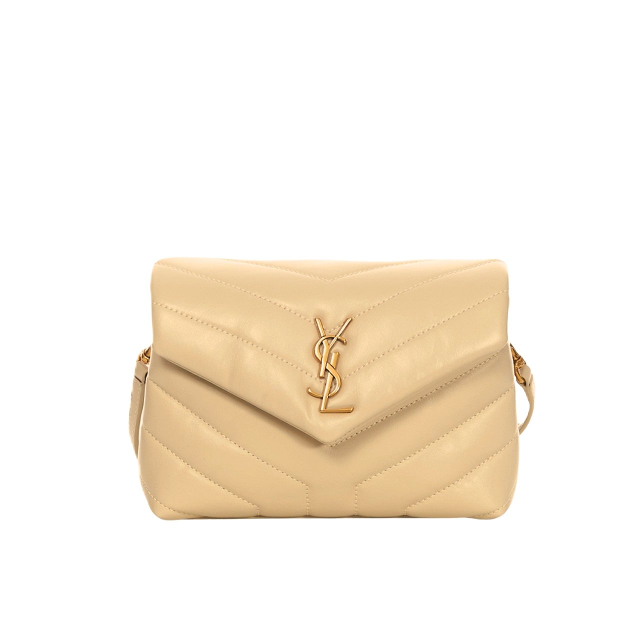 255-1-1 Saint Laurent Loulou Toy Strap Bag In Quilted Y Beige 20Cm 678401DV7072721 - Image 1