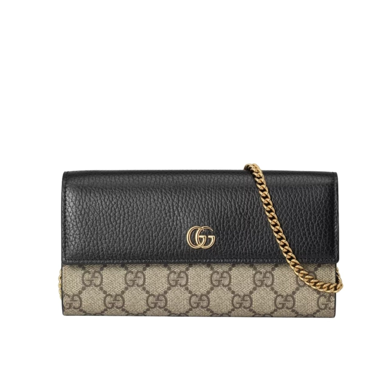 426-1 Gucci GG Marmont Bicolor Wallet On Chain Beige And Ebony 19Cm 546585 17WAG 1283 - Image 1