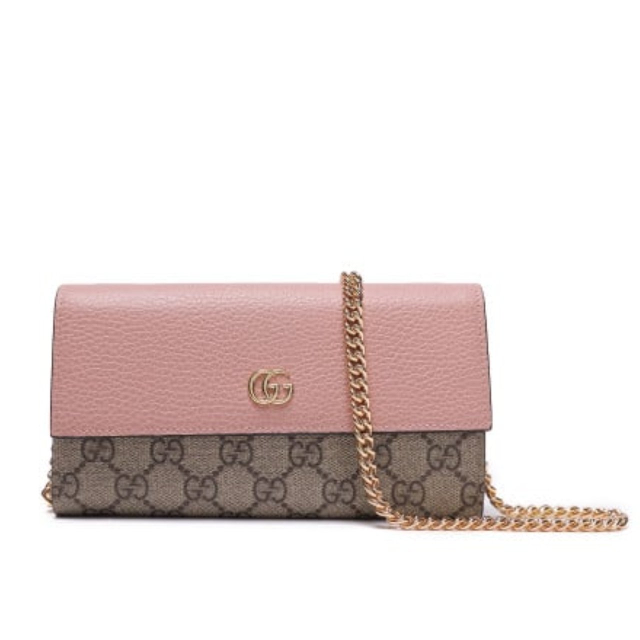 427-1 Gucci GG Marmont Bicolor Wallet On Chain Pink 19Cm 456116 17WAG 5788 - Image 1