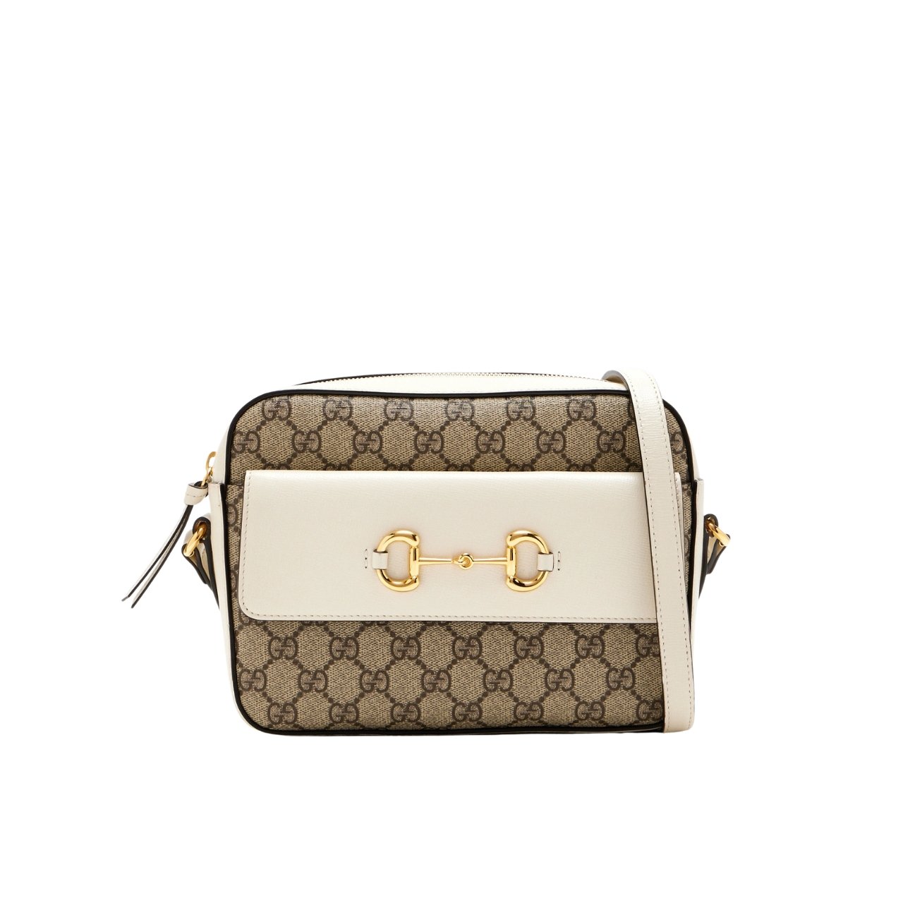 459-2 Gucci Horsebit 1955 Small Shoulder Bag Beige And Ebony 23Cm 645454 92TCG 9761 - Image 1