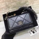 Chanel 19 Wallet On Chain Bag Shiny Gold And Silver Tone Black 19Cm AP3267 B04852 94305 - Image 3