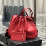 Saint Laurent Paris VII Large Flat Hobo Bag In Smooth Leather Bag Red 44Cm - Image 2