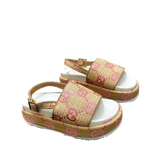xr:d:DAFdKomIPb0:5,j:783136650,t:23031410 Gucci GG Platform Sandals Beige Pink - Image 1