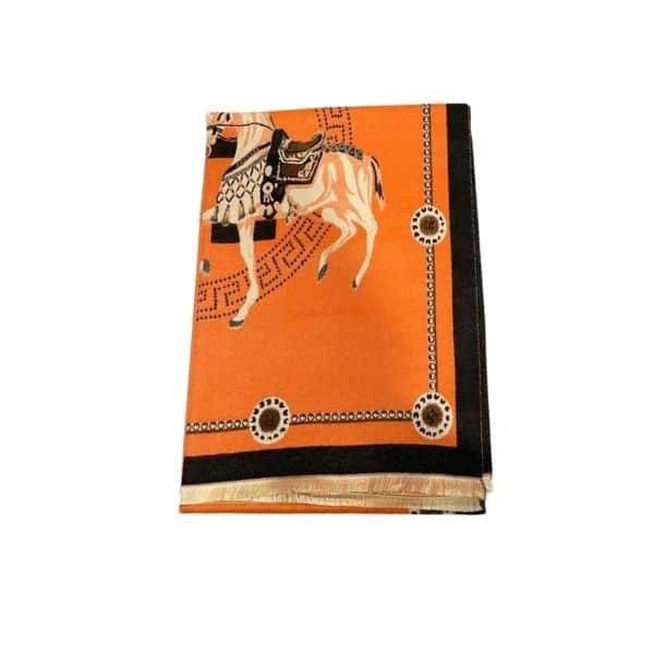 HS01-4 Hermes Cashmere Muffler Orange - Image 1