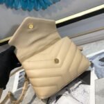 Saint Laurent Loulou Toy Strap Bag In Quilted Y Beige 20Cm 678401DV7072721 - Image 6