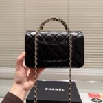 Chanel Classic Mini Flap With Chain Handle Black 19Cm - Image 6