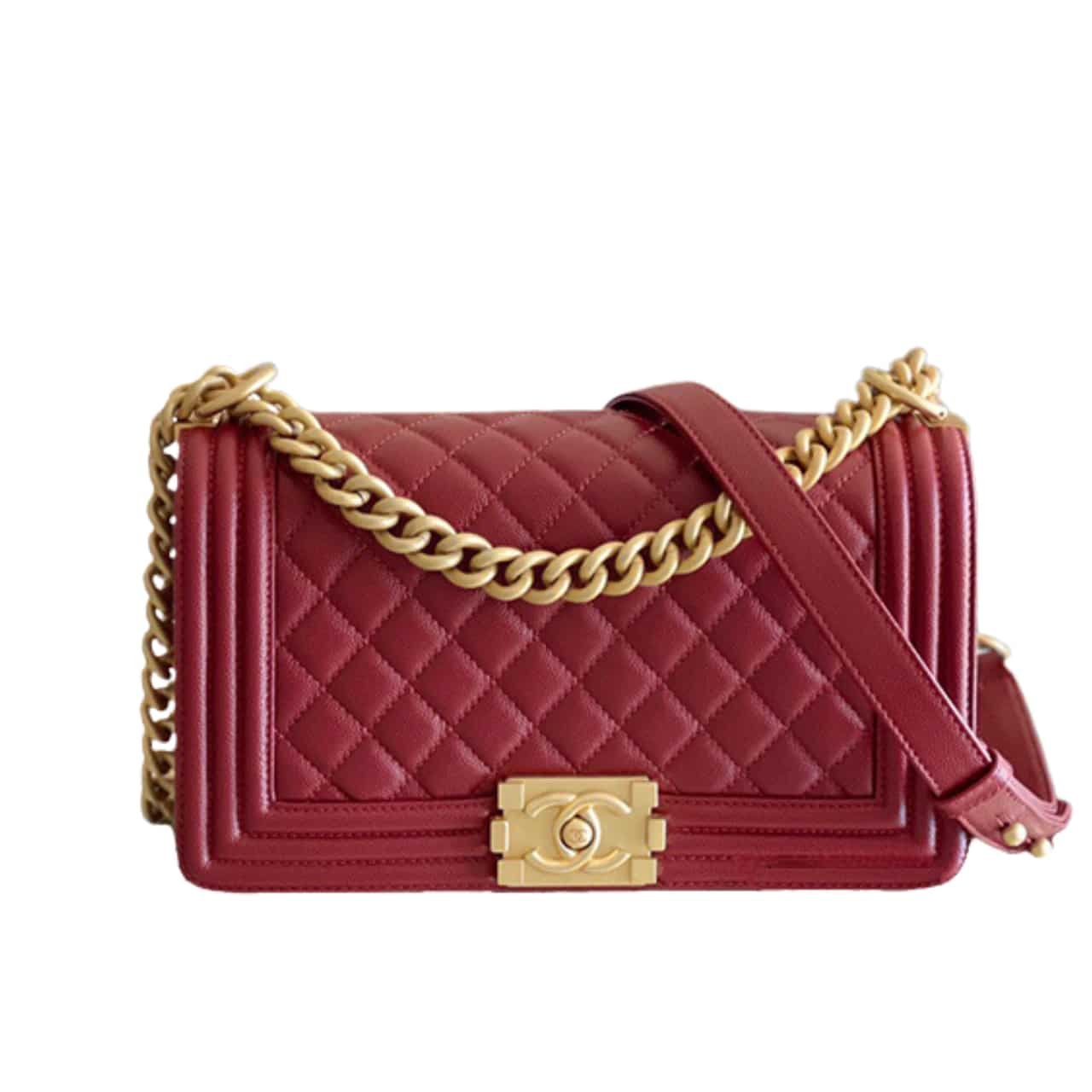 Thumbnail-1-3 Chanel Medium Boy Caviar Handbags Red 25Cm - Image 1