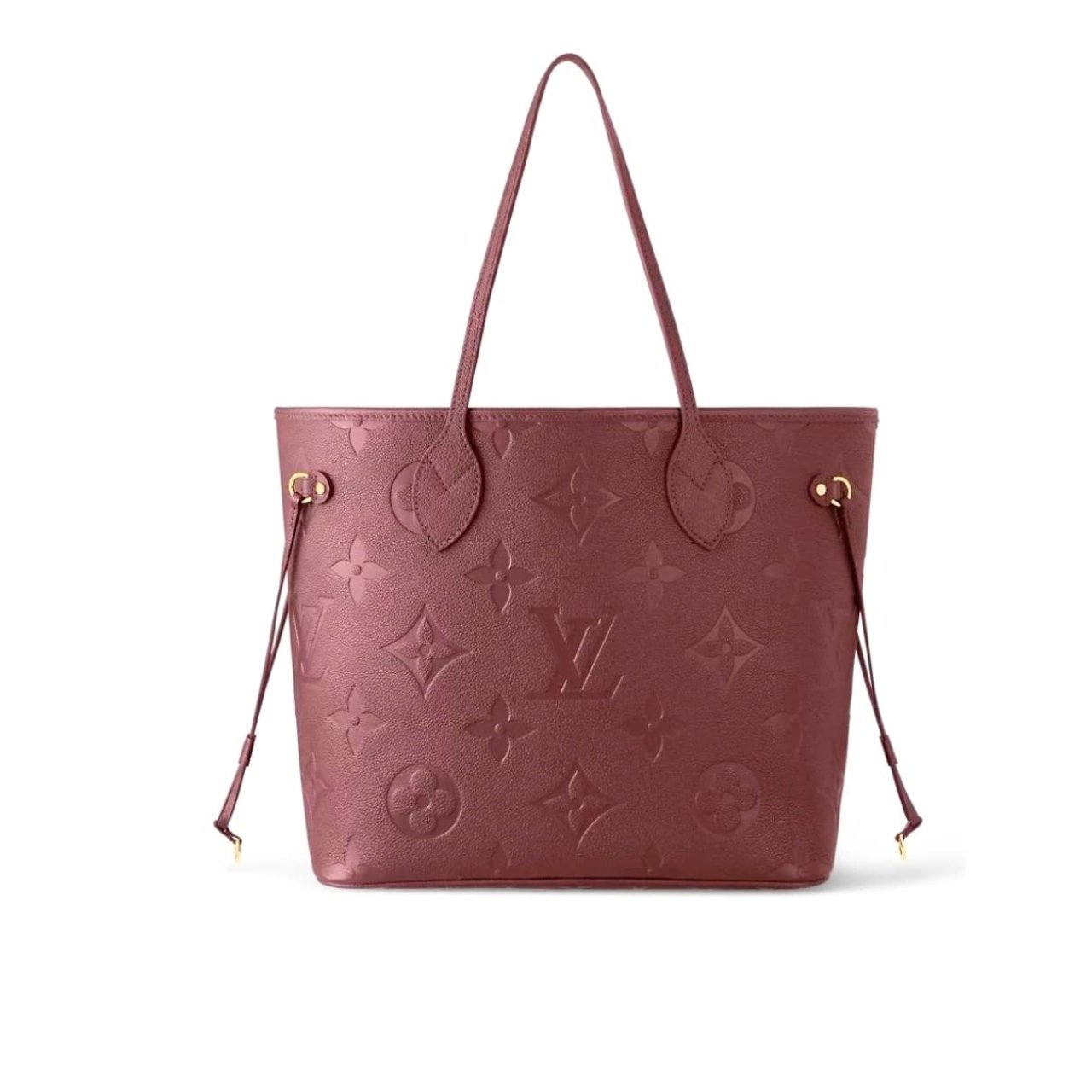 Thumbnail-18-2 Louis Vuitton Neverfull MM Monogram Empreinte Bag Wine Red 32Cm - Image 1