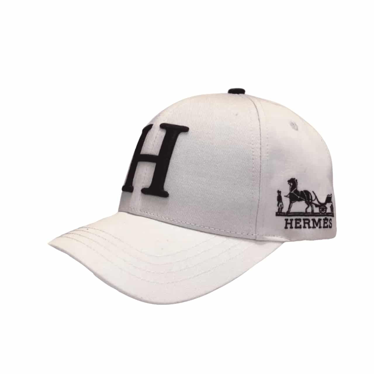 Thumbnail-20-2-1-1 Hermes New Carriage Baseball Cap White - Image 1