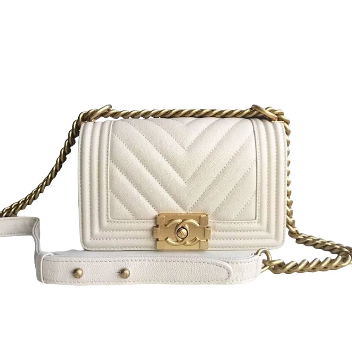 Thumbnail-38 Chanel Boy Bag White Gold Hardware 25Cm A67086 - Image 1
