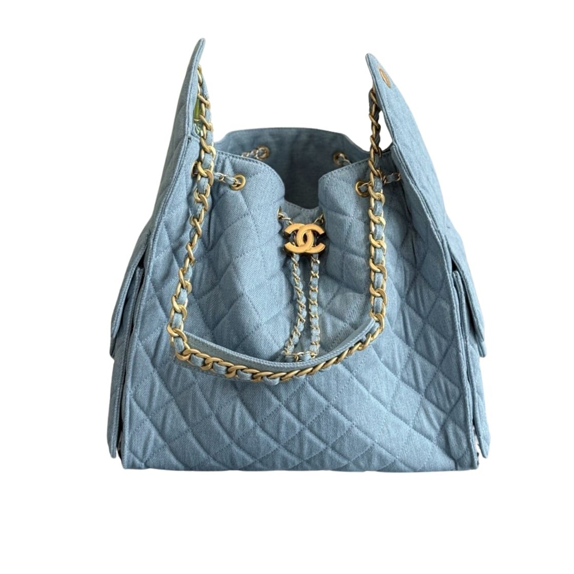 Untitled-1280-x-1280-px-13-1 Chanel 25 Medium Handbag Washed Denim Blue And Gold Tone Metal 35Cm AS5311 B20603 U0475 - Image 1