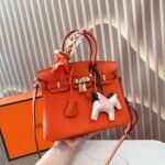 Hermes Birkin 25 Bag Togo Flame Orange 25Cm - Image 5