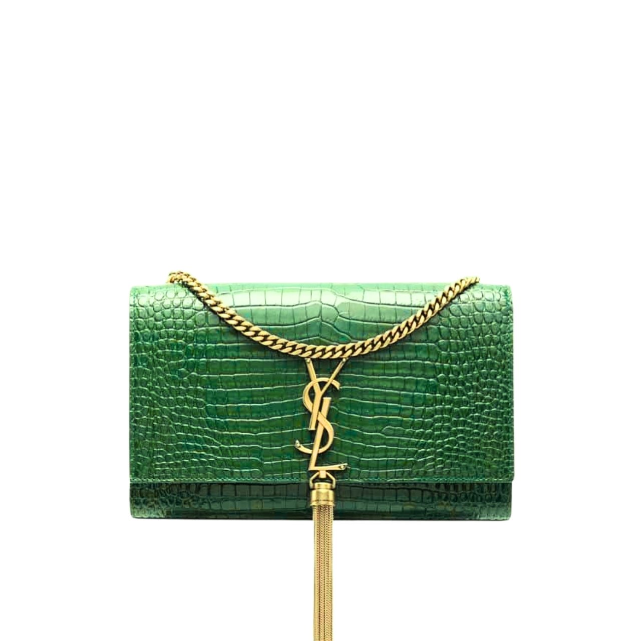 vel-3-6 Saint Laurent Kate Tassel Medium With Gold Hardware Green 22Cm - Image 1