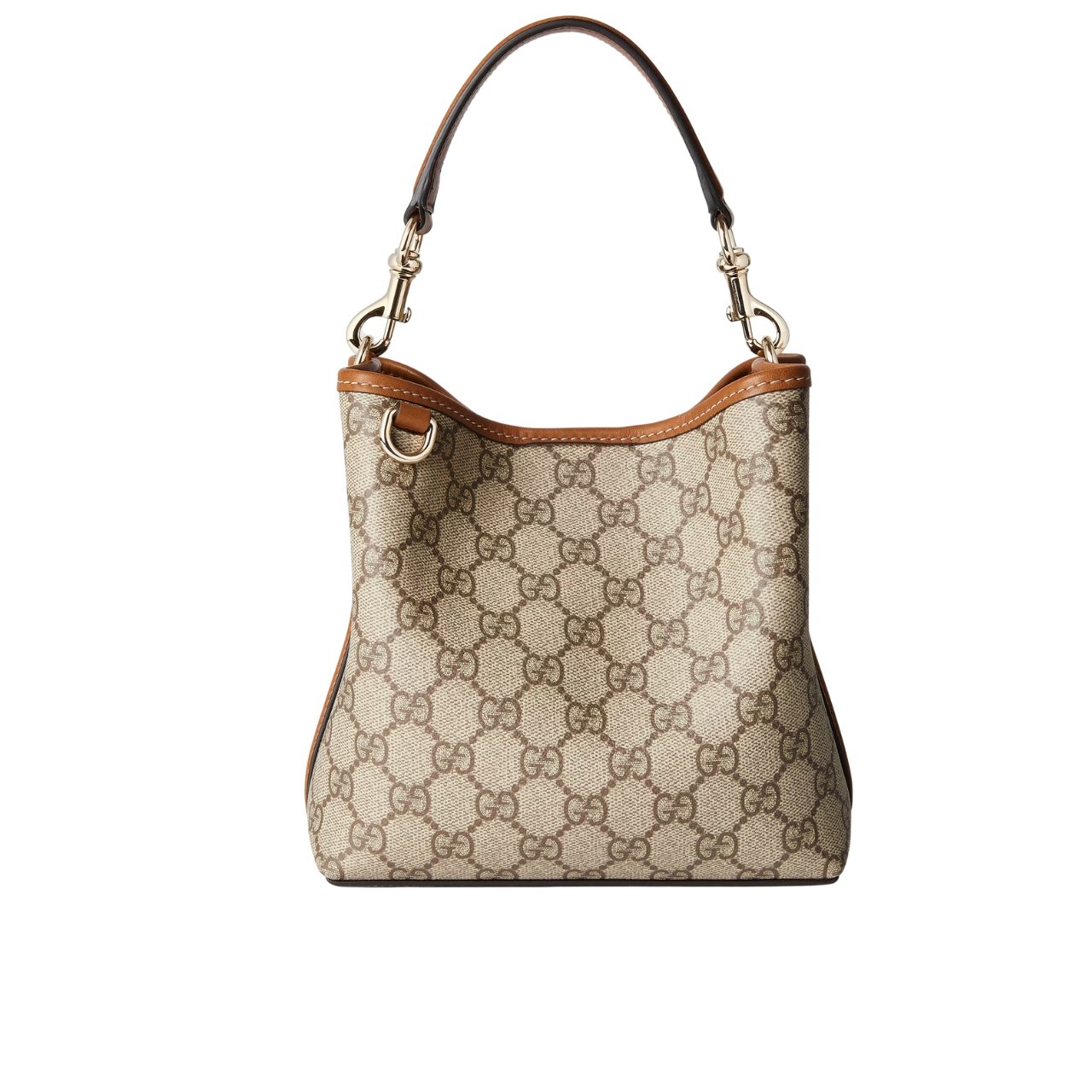 vel-4-7 Gucci GG Emblem Mini Bucket Bag Beige And Dark Brown 21Cm 815118 FAD6L 9758 - Image 1